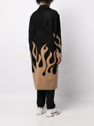 Haculla Up In Flames Single-breasted Wool Coat In Black