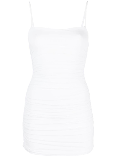 Shop Wardrobe.nyc Ruched-detailing Sleeveless Dress In White