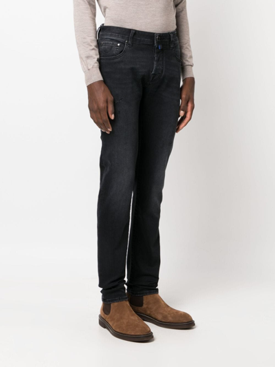 Shop Jacob Cohen Logo-patch Skinny Jeans In Black