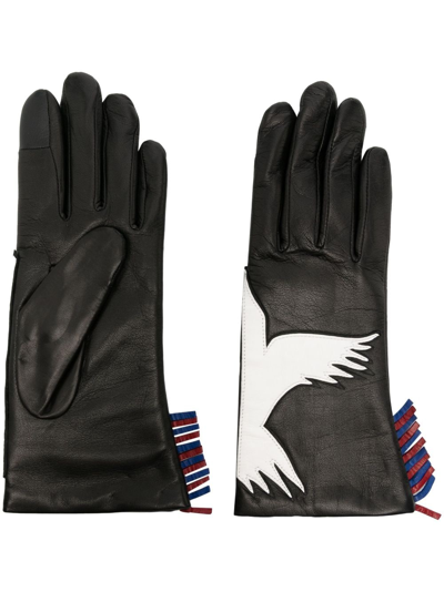 Shop Agnelle Freedom Leather Gloves In Black