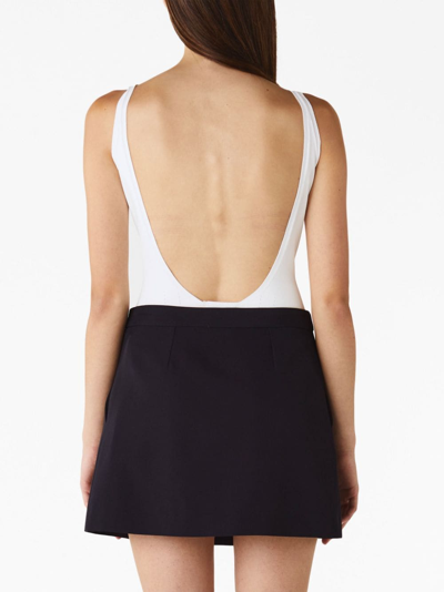 Alexander Mcqueen V-neck Low-back Bodysuit In White