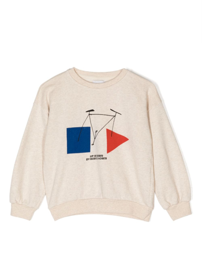Shop Bobo Choses Crazy Bicy-print Jersey-texture Sweatshirt In Neutrals