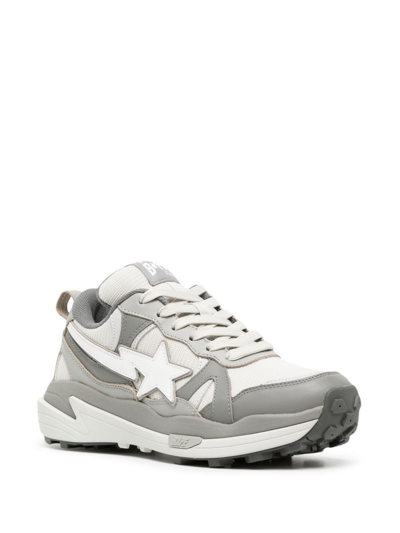 Shop A Bathing Ape Chunky-sole Lace-up Sneakers In Grey
