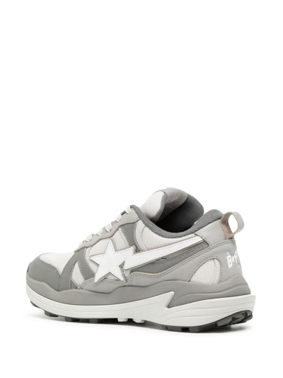 A Bathing Ape Chunky-sole Lace-up Sneakers In Grey