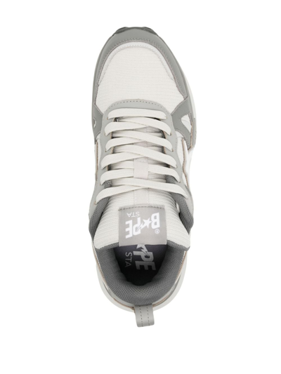 Shop A Bathing Ape Chunky-sole Lace-up Sneakers In Grey