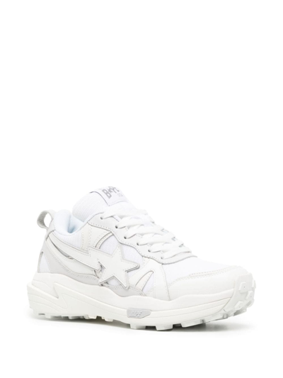 Shop A Bathing Ape Chunky-sole Lace-up Sneakers In White