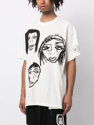 Shop Haculla They're Watching Cotton T-shirt In White