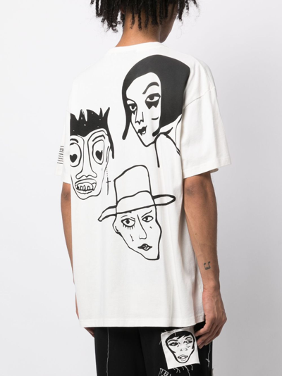 Shop Haculla They're Watching Cotton T-shirt In White