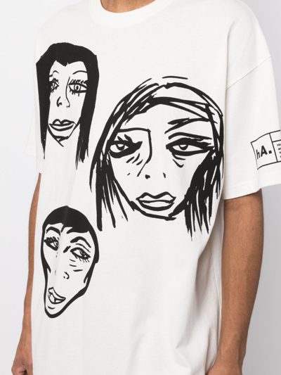 Shop Haculla They're Watching Cotton T-shirt In White