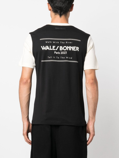 Shop Wales Bonner Logo-print Short-sleeve T-shirt In Black
