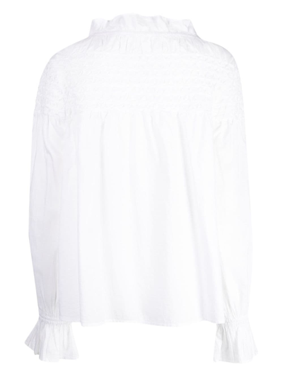 Shop Merlette Majorelle Cotton Blouse In White