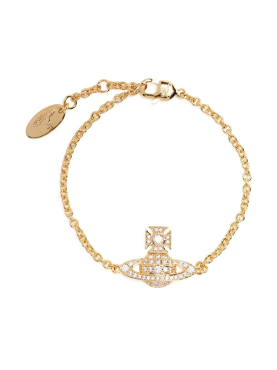 Shop Vivienne Westwood Orb-charm Chain Bracelet In Gold