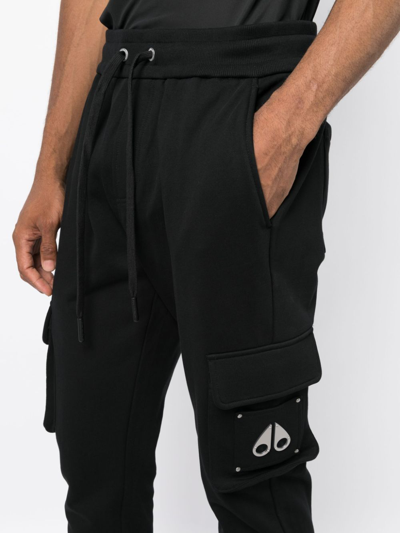 Shop Moose Knuckles Cargo-pockets Cotton Track Pants In Black