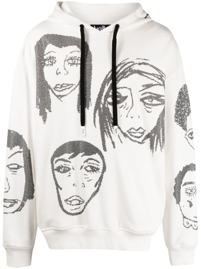 Shop Haculla They're Watching Cotton Hoodie In White