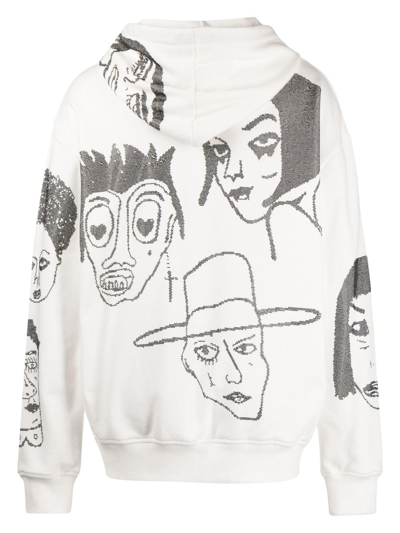 Shop Haculla They're Watching Cotton Hoodie In White