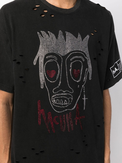 Haculla Heart Eyes For You Studded T-shirt In Black