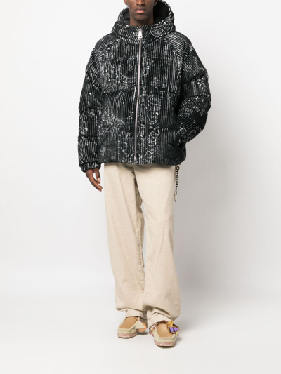 Shop Khrisjoy Bandana-print Puffer Jacket In Black