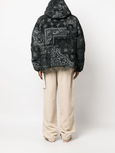Shop Khrisjoy Bandana-print Puffer Jacket In Black