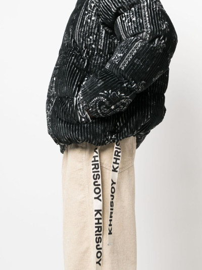Shop Khrisjoy Bandana-print Puffer Jacket In Black