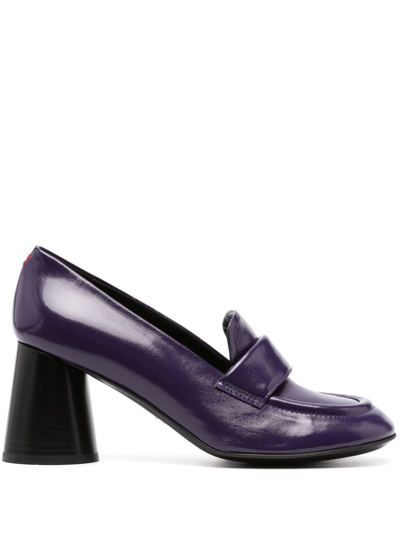 Shop Halmanera Ace03 70mm Leather Pumps In Purple