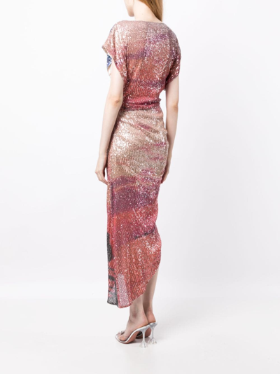 Shop In The Mood For Love Bercot Sunset Midi Dress In Multicolour