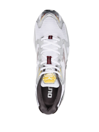 Shop Mizuno Wave Rider 10 Leather Sneakers In White