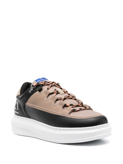 Shop Karl Lagerfeld Logo-patch Leather Sneakers In Neutrals