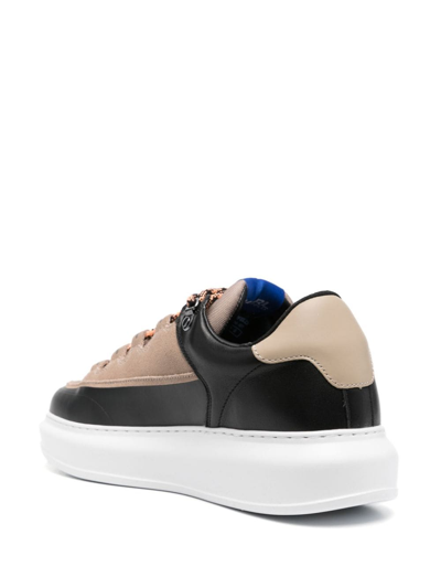 Shop Karl Lagerfeld Logo-patch Leather Sneakers In Neutrals