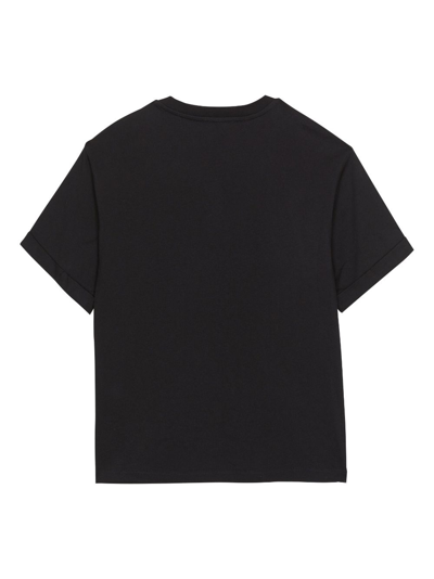 Shop Balmain Laminated-logo Cotton T-shirt In Black