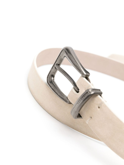 Shop Brunello Cucinelli Suede Adjustable-fit Belt In Neutrals