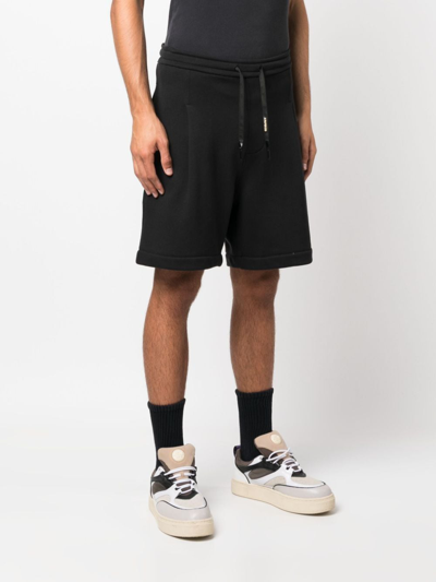 A Paper Kid Logo-patch Cotton Track Shorts In Black