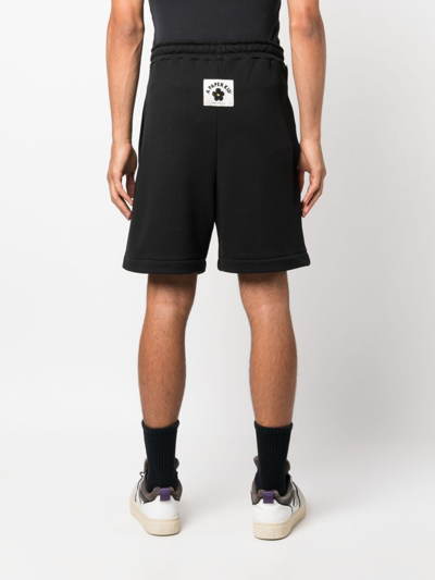 A Paper Kid Logo-patch Cotton Track Shorts In Black
