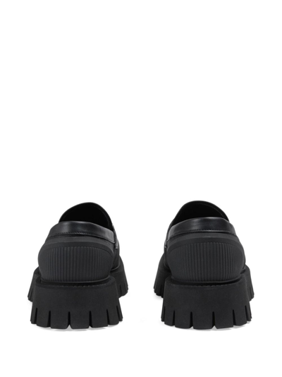 Shop Gucci Gg Supreme Canvas Loafers In Black