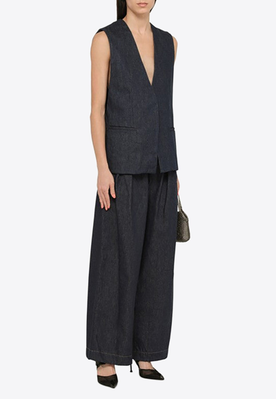 Amiri V-collar Sleeveless Vest In Denim
