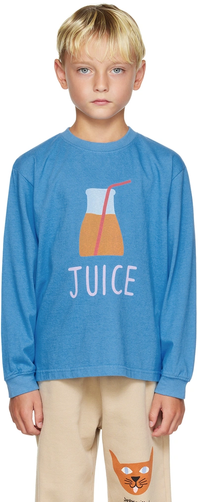 Shop Jellymallow Kids Blue 'juice' Long Sleeve T-shirt