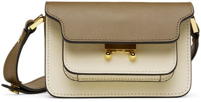Brown saffiano leather mini Trunk bag