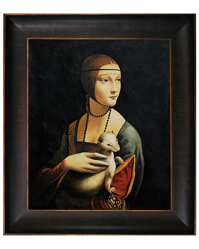 Shop Museum Masters Hand-painted  Lady With An Ermine By Leonardo Da Vinci In Beige