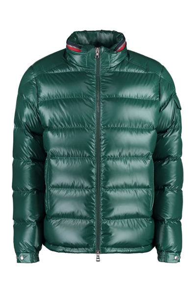 Shop Moncler Bourne Full Zip Down Jacket In Green