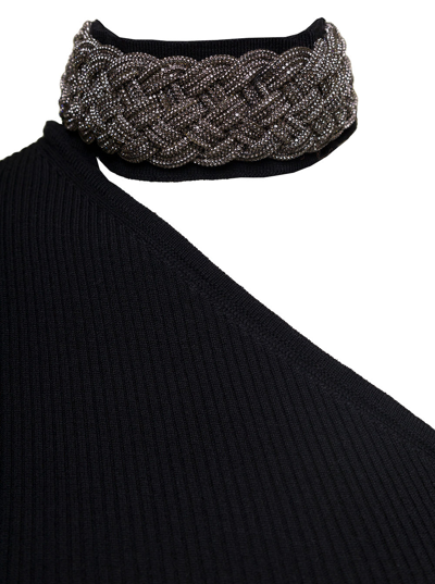 Shop Giuseppe Di Morabito Merino Wool Knit One Sleeve In Black