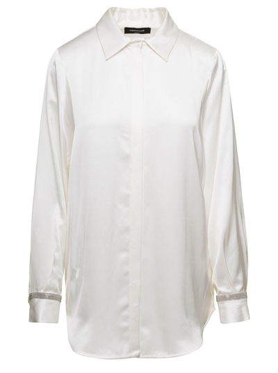 Shop Fabiana Filippi Satin Shirt In White