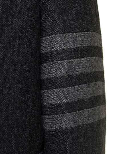 Shop Thom Browne Unstructured Straight Fit S/c W/sewed In 4bar In Solid Donegal Tweed In Grey