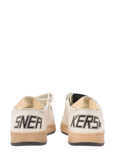 Shop Golden Goose White Low Top Sneakers With Star Patch And Embossed Logo In Leather Girl