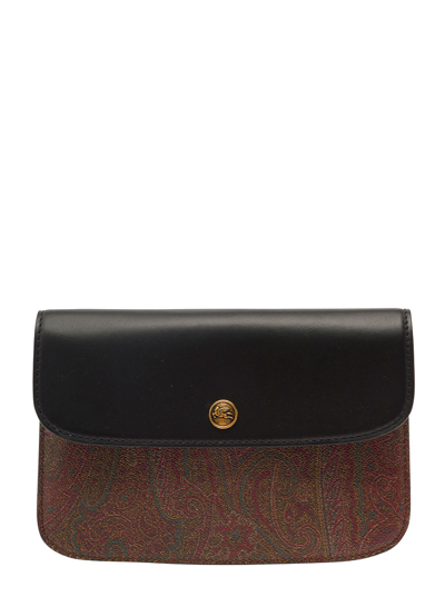 Shop Etro Portafoglio Donna 9,5x6,5 In Black