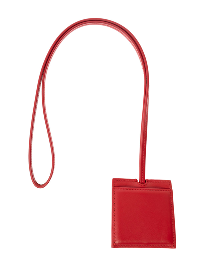 Shop Jacquemus Le Porte Cle Bagage Red Key-chain With Logo Lettering In Smooth Leather Man