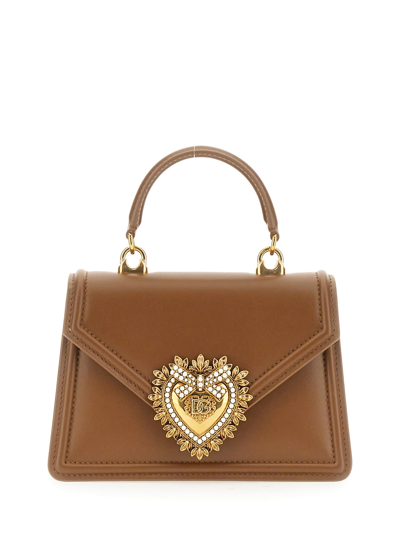 Shop Dolce & Gabbana Devotion Bag Small In Beige