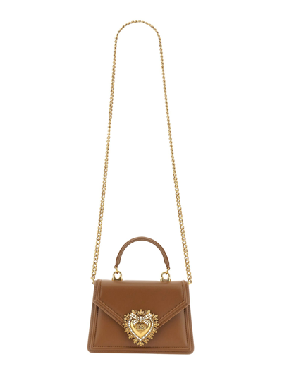 Shop Dolce & Gabbana Devotion Bag Small In Beige