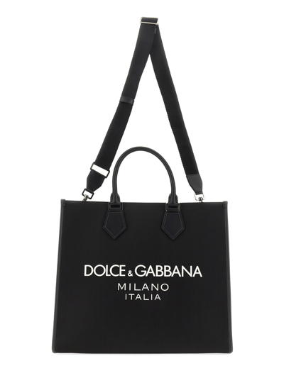 Shop Dolce & Gabbana Large Shopping Bag In Nero