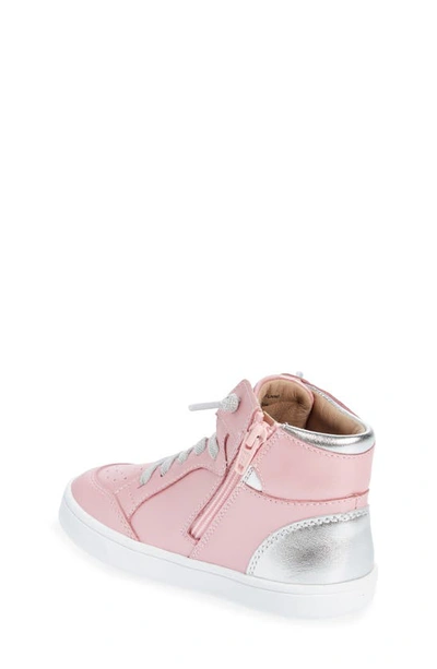 Shop Old Soles Kids' Starling Metallic High Top Sneaker In Pearlised Pink