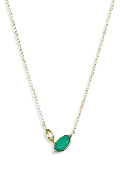 Shop Bony Levy 14k Gold Agate & Peridot Pendant Necklace In 14k Yellow Gold