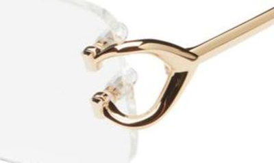 Cartier 56mm Rimless Rectangular Reading Glasses In Gold